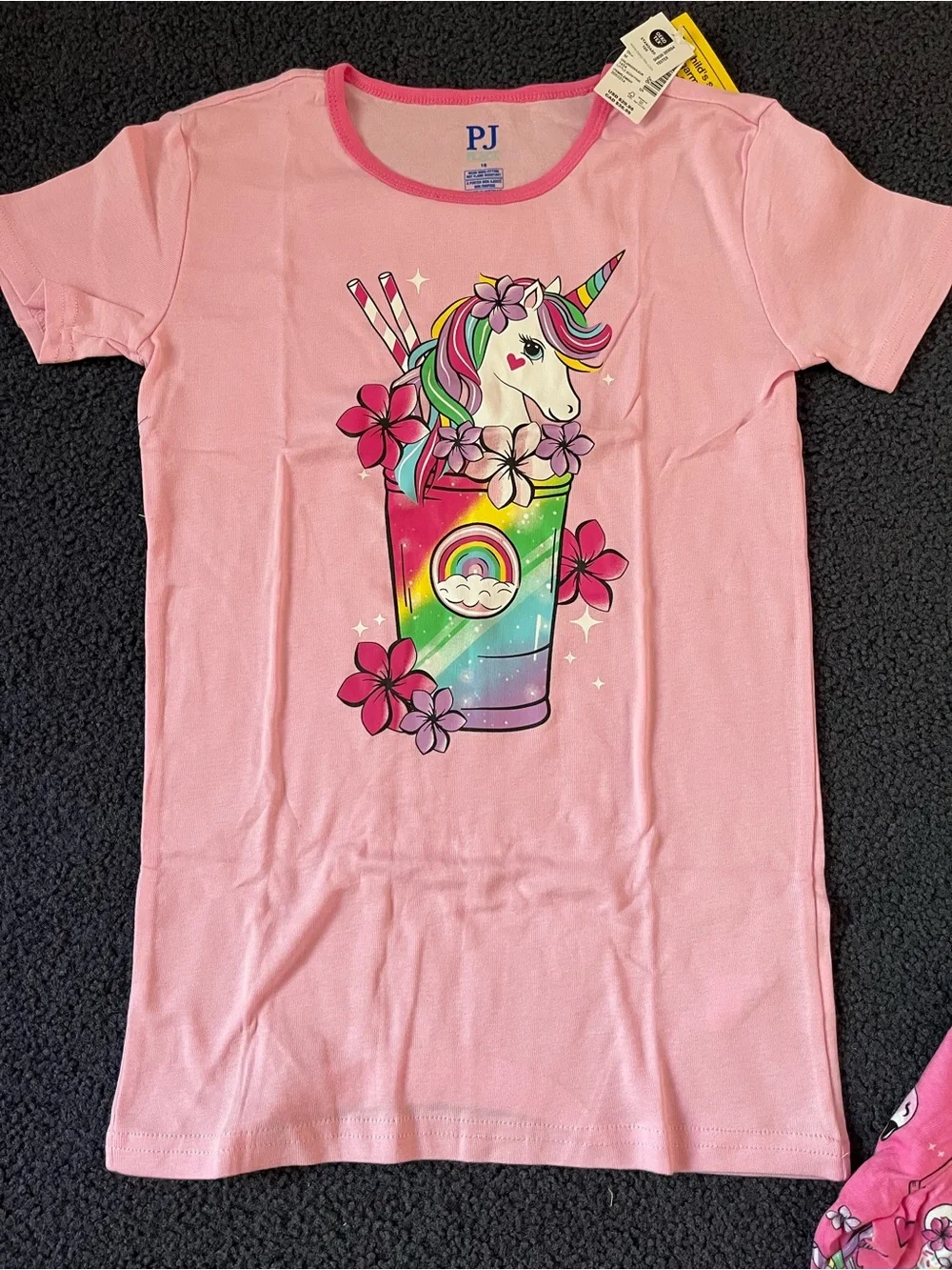 Kids Pink Unicorn Rainbow Short Sleeve Pajama Set - PJ Brand